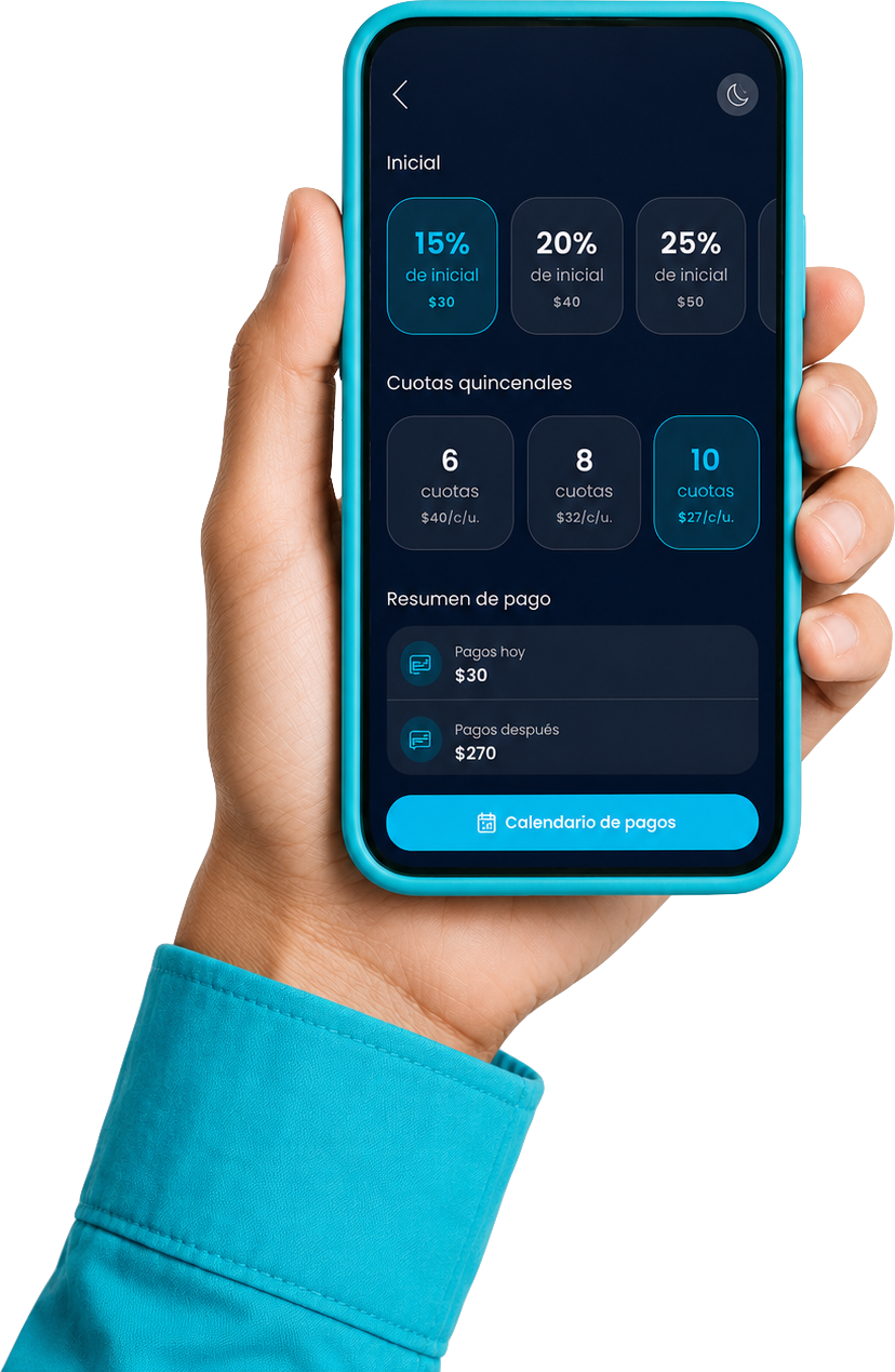 Catálogo de celulares en la app de Krece
