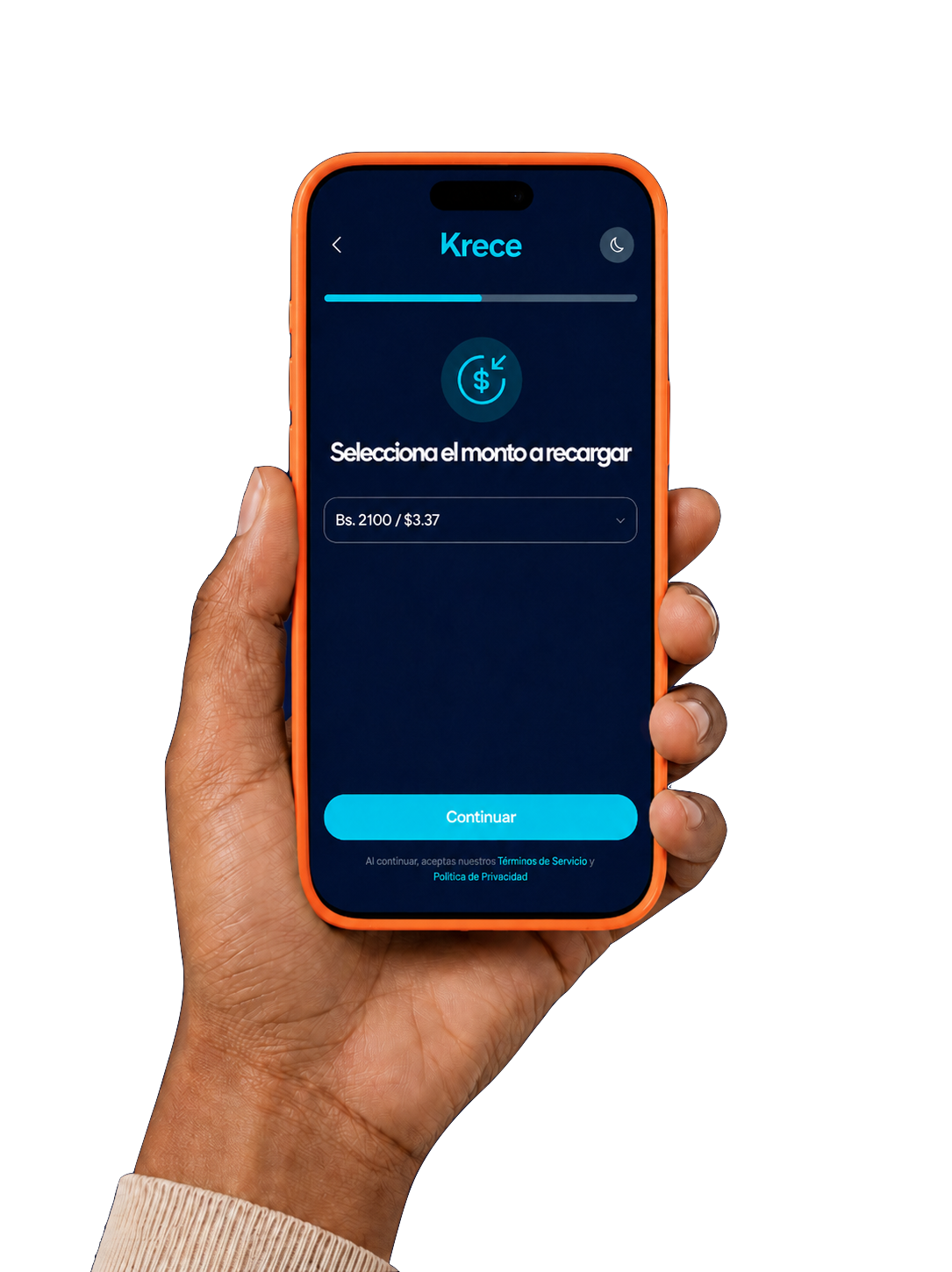 Recargas en la app de Krece